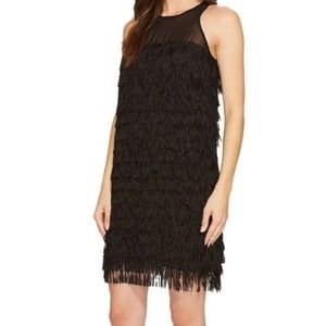 Aidan Mattox Black Fringe Dress. Size 6.